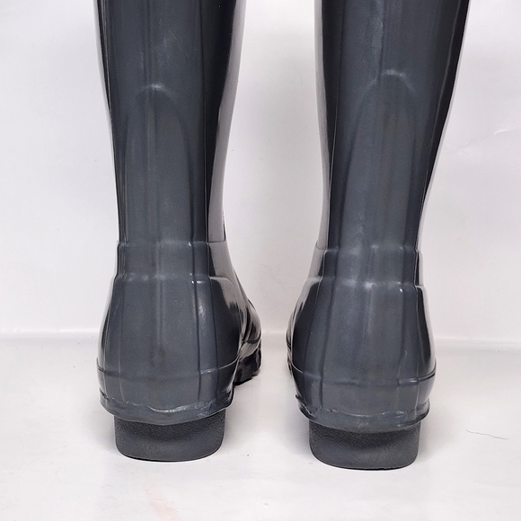 Hunter Tall Rain-boots in Gray Gloss Size US 5F, 6M EU 37 - Picture 2 of 8